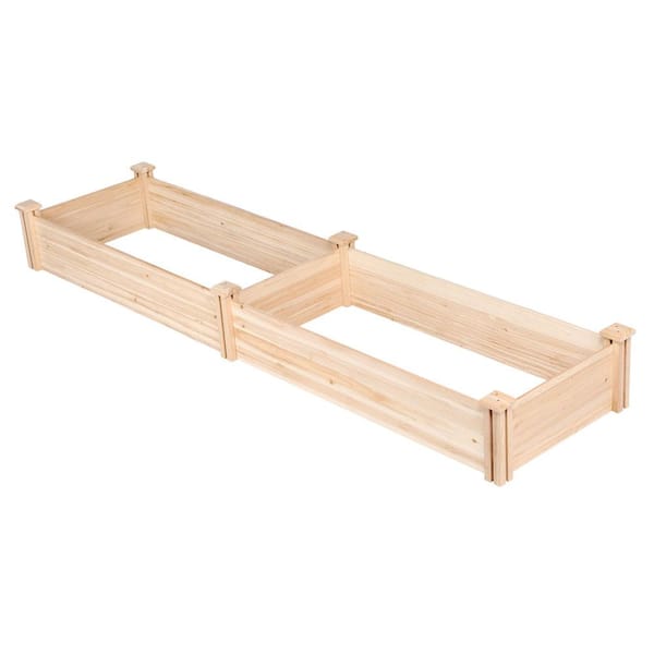 Yaheetech 8 ft. x 2 ft. Wooden Raised Garden Bed Divisible Planter Box for Vegetable, Flower, Greens & Planting