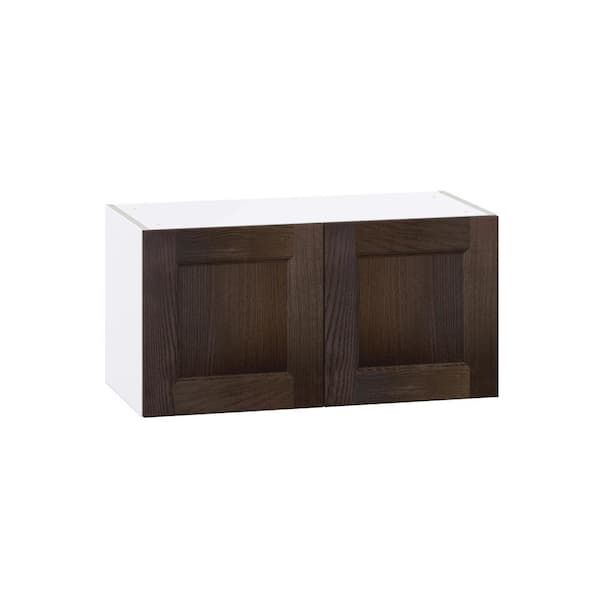 J COLLECTION Georgetown 30 in. W x 14 in. D x 15 in. H Assembled Wall Bridge Kitchen Cabinet in Chestnut