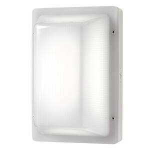 Coastal Rectangle White LED Outdoor Bulkhead Light Impact Resistant Frosted Polycarbonate Lens and Base Wet Rated