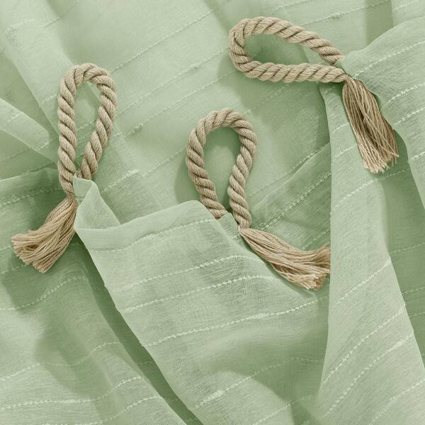 Linen Fabric Slub Weave in Light Green | Upholstery / Slipcovers / Curtains  | Poly / Cotton / Linen Blend | 55 Wide | By the Yard | Leslie Jee