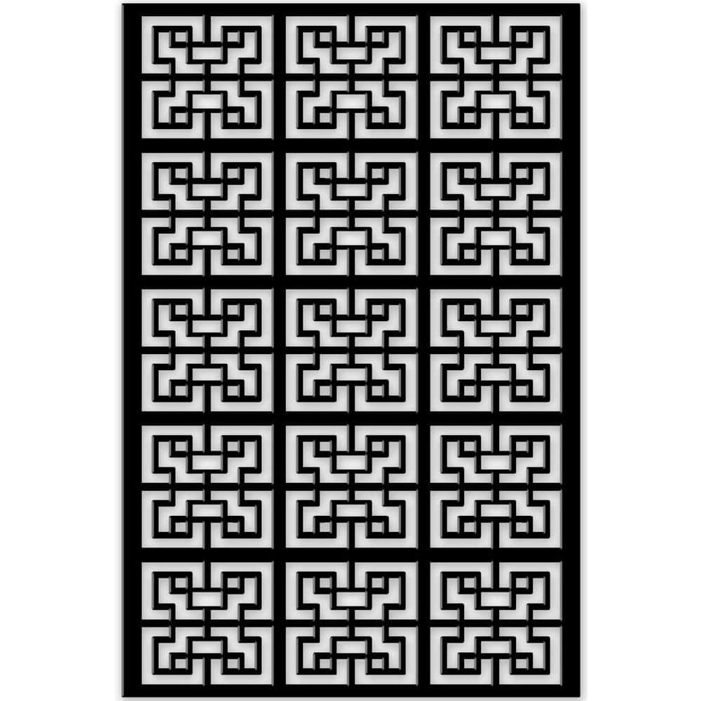 UPC 618560000172 product image for Chinese Maze 4 ft. x 32 in. Black Vinyl Decorative Screen Panel | upcitemdb.com