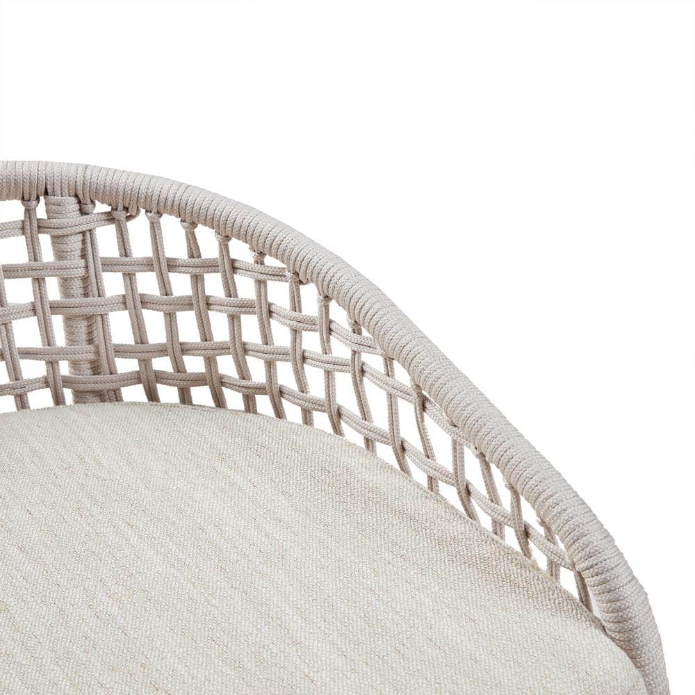 Hermosa Natural Woven Rope 25" Counter Stool with Metal Base