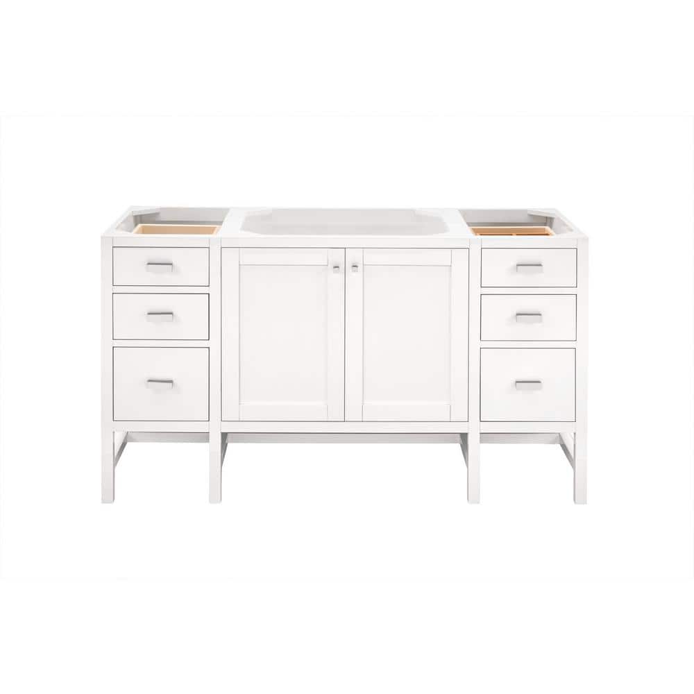 Addison 60" Glossy White Single Vanity Base with Soft-Close Hinges