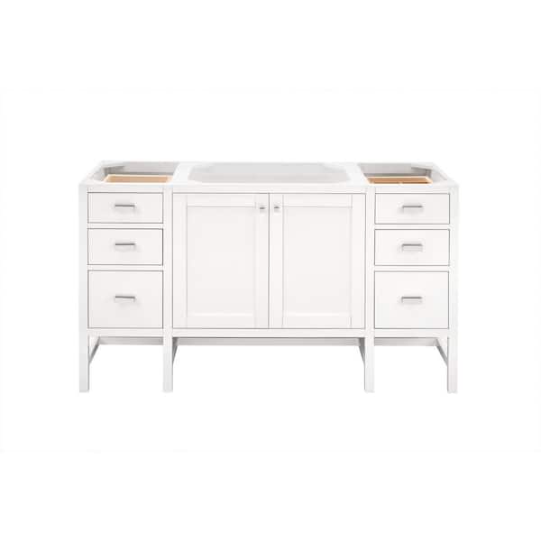 James Martin Vanities Addison 59.9 in W x 23.4 in D x 34.5 in H Bath Vanity Cabinet without Top in Glossy White