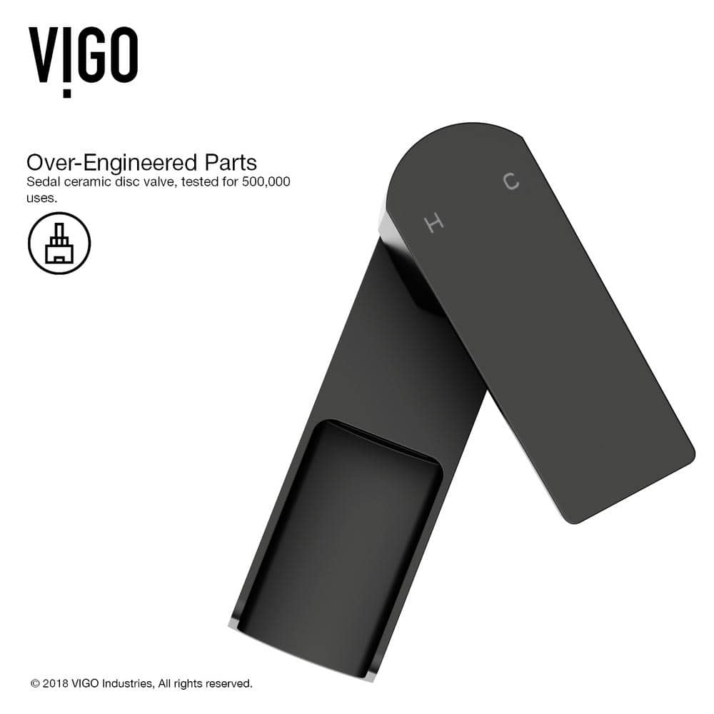 Matte Black Single-Hole Bathroom Faucet with Brass Construction