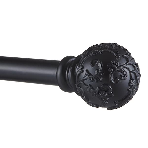 EXCLUSIVE HOME Vine 36 in. - 72 in. Adjustable 1 in. Single Curtain Rod ...