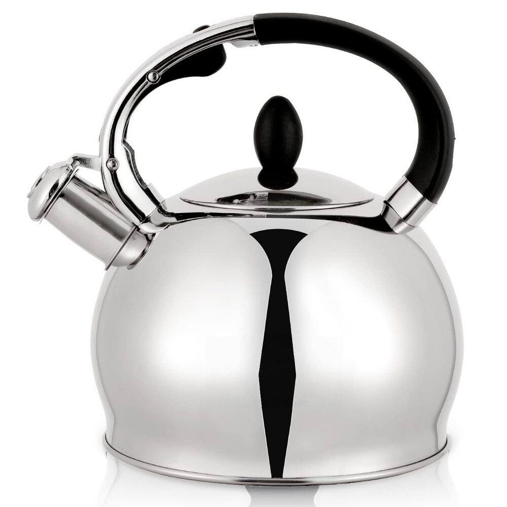 12-Cup 2.64 qt. Silver Food Grade Stainless Steel Stovetop Whistling Tea Kettle with Cool Touch Ergonomic Handle price history on PriceWatchPro