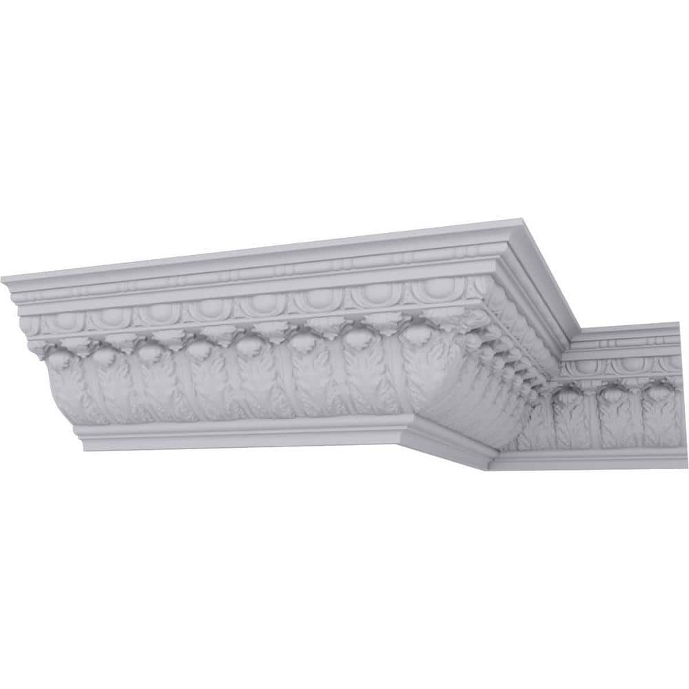 Primed White Polyurethane Acanthus Leaf Crown Moulding Sample
