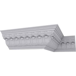SAMPLE - 8 in. x 12 in. x 8-1/4 in. Polyurethane Acanthus Leaf with Bead and Barrel Crown Moulding