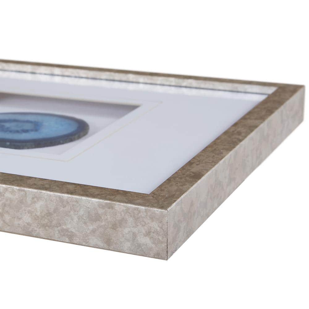 Blue Agate Trio Framed Wall Decor with Glass