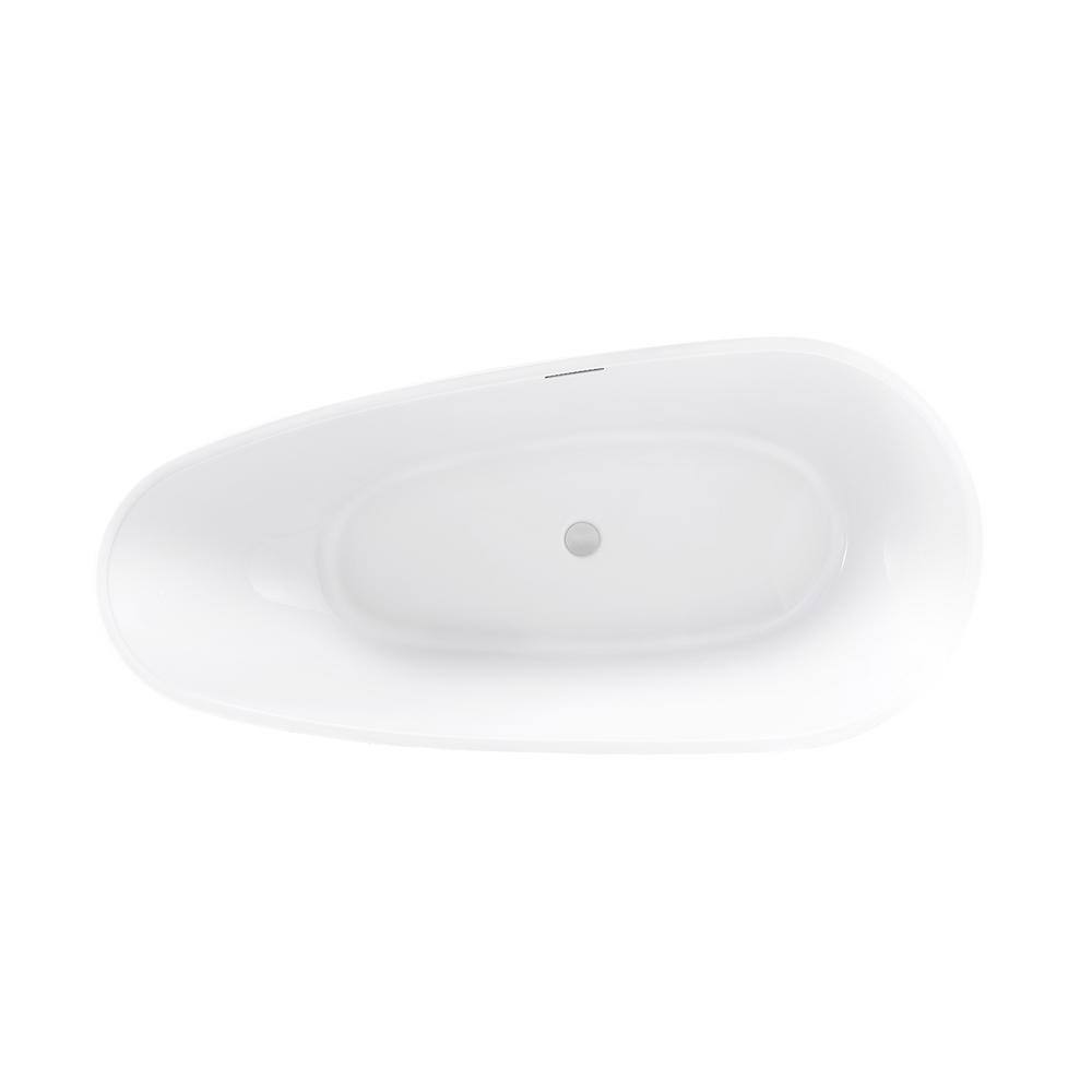 Monaco 67" White Acrylic Freestanding Oval Bathtub