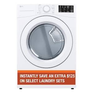 7.4 cu. ft. Vented Stackable Electric Dryer in White with Sensor Dry Technology