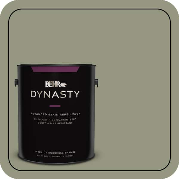 BEHR DYNASTY 1 gal. #S380-5 Milkweed Pod One-Coat Hide Eggshell Enamel Interior Stain-Blocking Paint & Primer