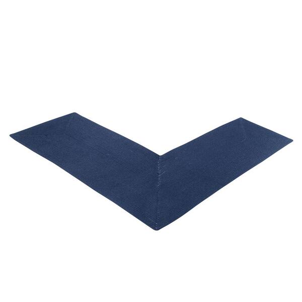 Better Trends Country Braid Collection Dark Blue Solid 24" x 48" x 48" L-Shape 100% Polypropylene Reversible Solid Area Rug