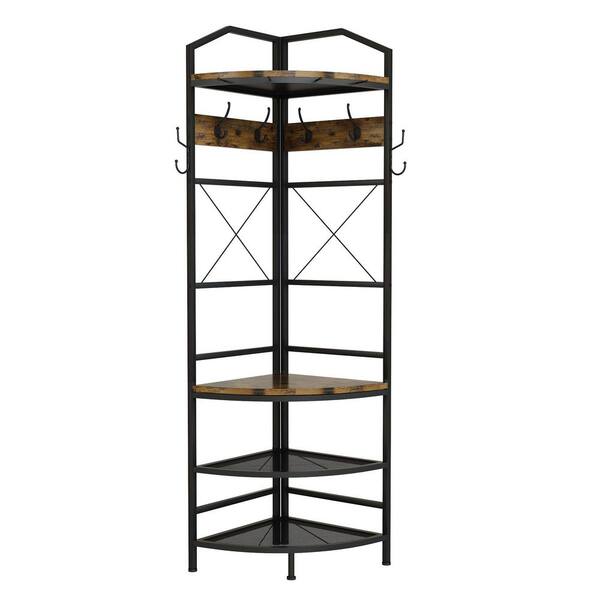 ZIRUWU Brown Corner Storage Hanger, MultiFunctional Bedroom Clothing Rack, Coat Racks ZQPCR14A