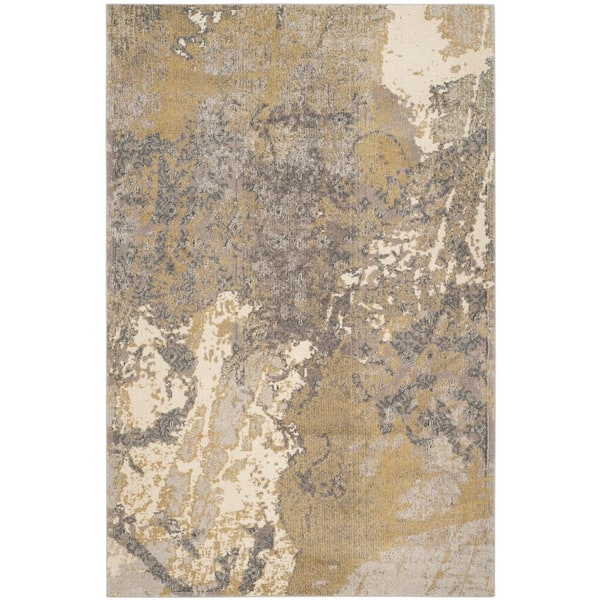 SAFAVIEH Monaco Ivory/Gray 5 ft. x 8 ft. Solid Area Rug