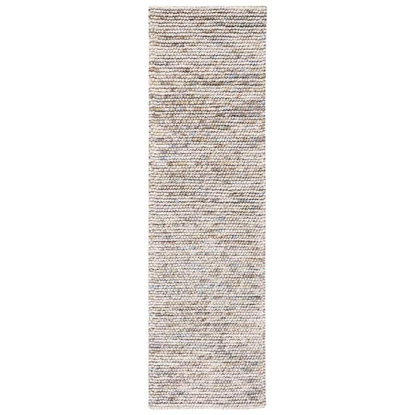 Natura 2 ft. x 18 ft. Ivory/Multi Solid Runner Rug
