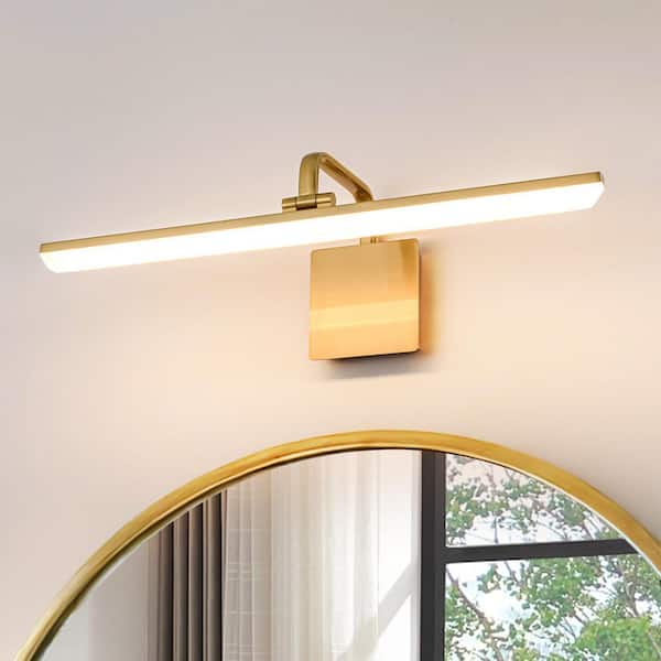 HUOKU Nimbus 23.7 in. 1-Light 14-Watt Brushed Brass Gold LED
