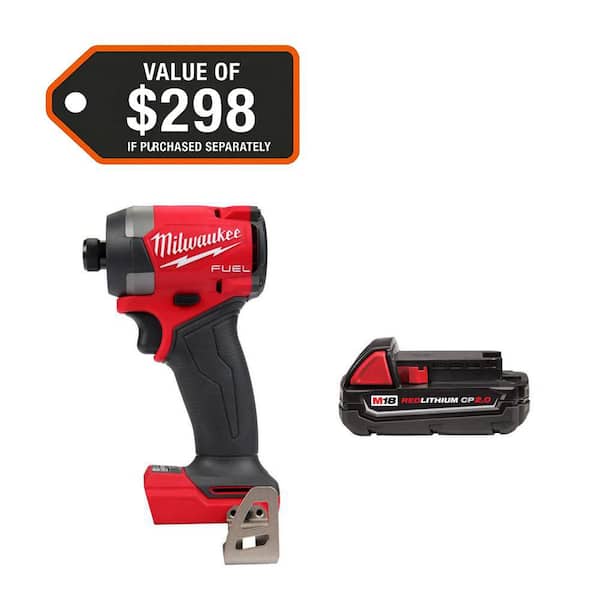 M18 FUEL 18V Lithium-Ion Brushless Cordless 1/4 in. Hex Impact Driver with 2.0 Ah Battery