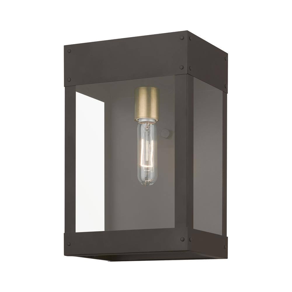 Bronze and Antique Brass Outdoor Wall Lantern Sconce