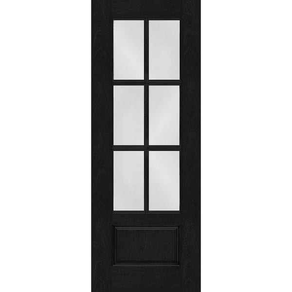 Steves & Sons Regency 36 in. x 96 in. Universal Handing 3/4-6 Lite Clear Glass Onyx Stain Fiberglass Front Door Slab