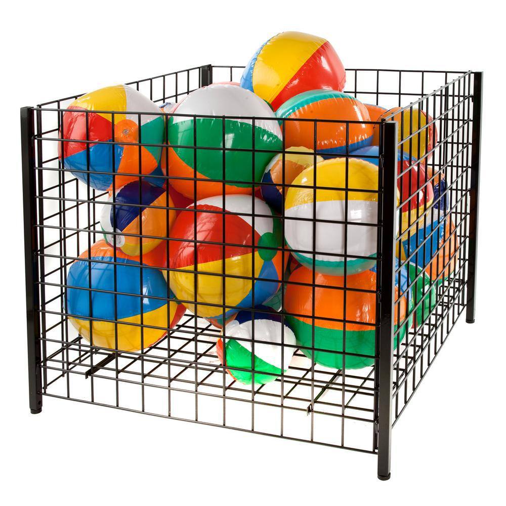 32 in. H x 36 in. W x 36 in. D Black Metal Cube Storage Bin