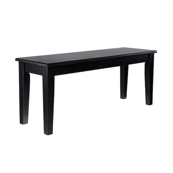 Boraam Shaker Black Dining Bench Backless 44in. 36318 - The Home Depot