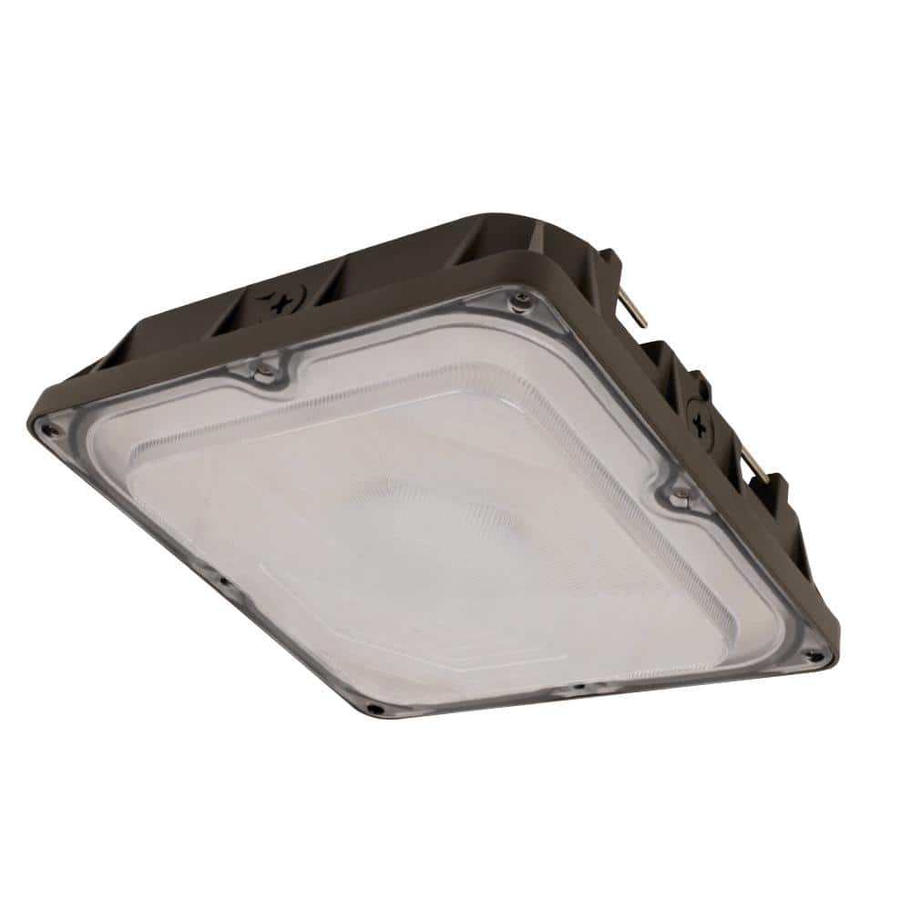300-Watt Equivalent Integrated LED Bronze Commercial Grade Security Flush M