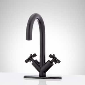 Vassor 8 in. Widespread Double Handle Bathroom Faucet in Matte Black