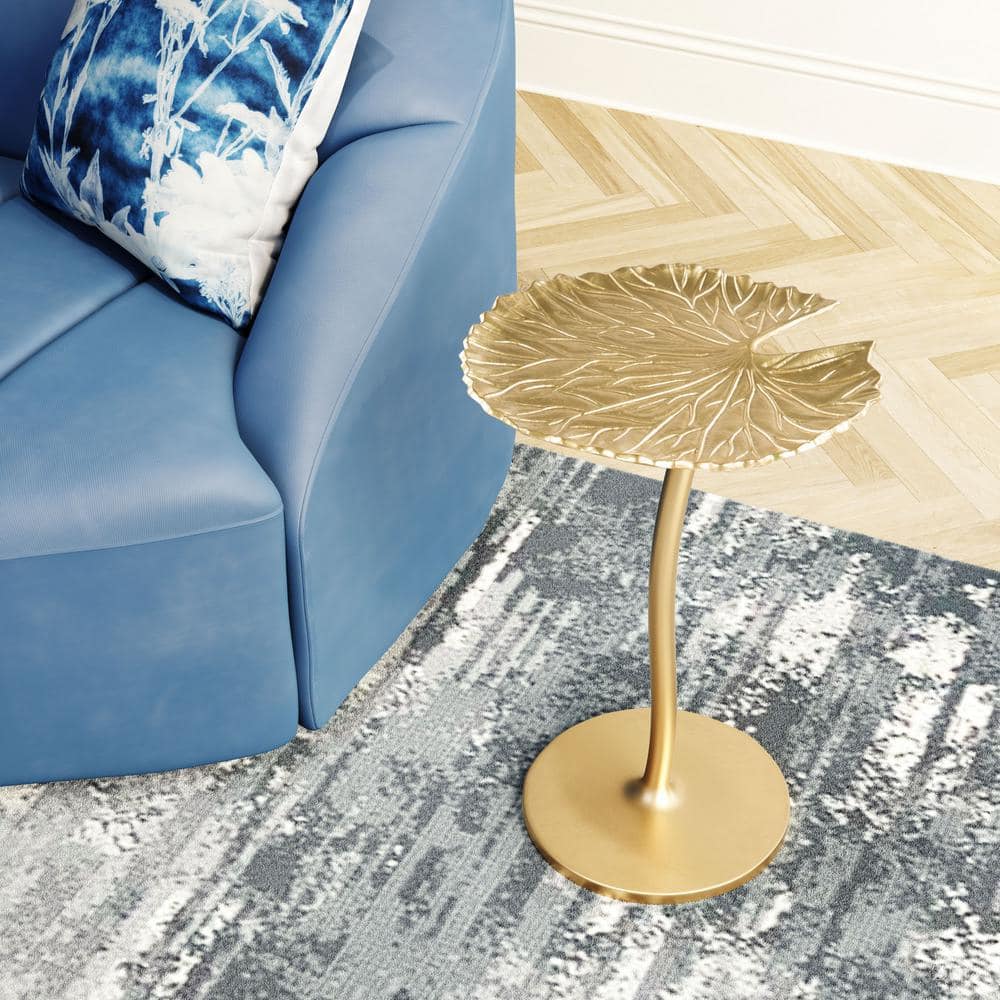 Elegant Lily 22'' Round Gold Metal Side Table