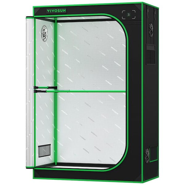 VIVOSUN 4 ft. x 2 ft. P426 Black Pro Grow Tent with Reflective Mylar Oxford Fabric and Extra Hanging Bars