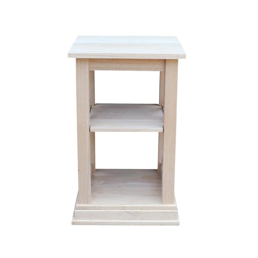 White Rubberwood Classic Accent Table with Shelves
