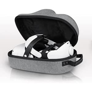 VR Headset Carrying Case, Head Strap, and Face Cover Bundle - Gaming Accessories for Oculus Quest 2