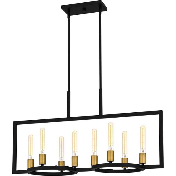Quoizel Telfair 8-Light Matte Black Island Chandelier Light