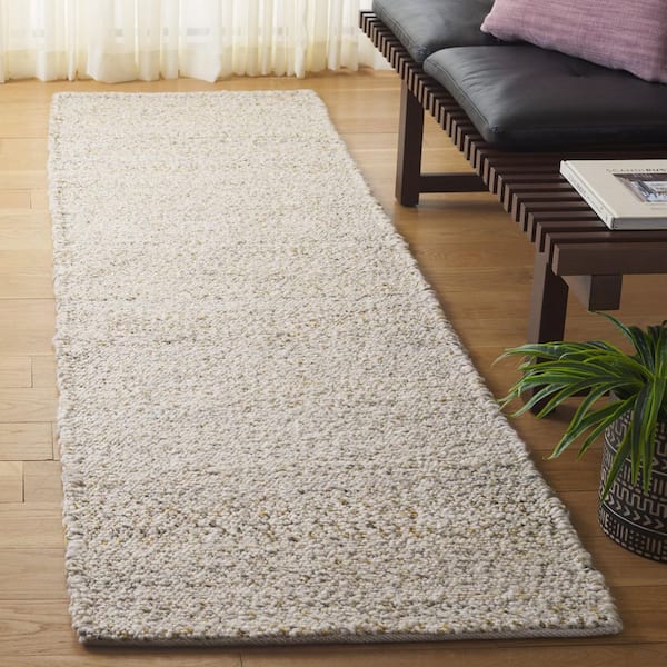 Renewal 2 ft. x 8 ft. Beige/Gold Distressed Solid Runner Rug