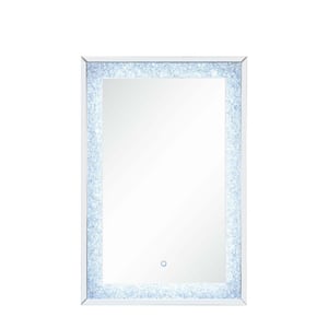 31 in. W x 47 in. H Rectangular Acrylic Framed LED Wall Bathroom Vanity Mirror in Transparent