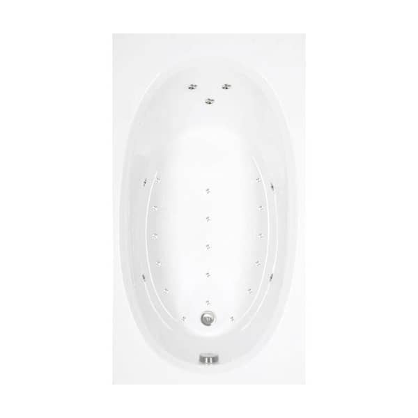 Comfortflo 60 in. x 36 in. Acrylic Rectangular Drop-in Air Bathtub with Reversible Drain in Bone
