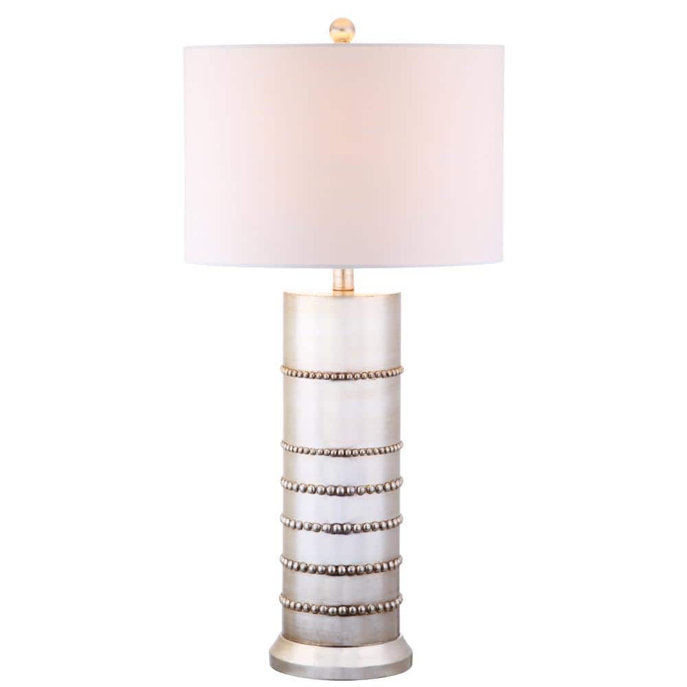 Evelyn 31" Silver Resin Table Lamp with Chrome Finish