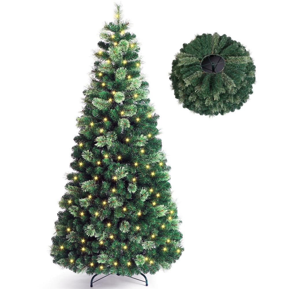 6 ft. Pop Up Prelit Christmas Tree , Artificial Pine Tree with 200 Lights, 