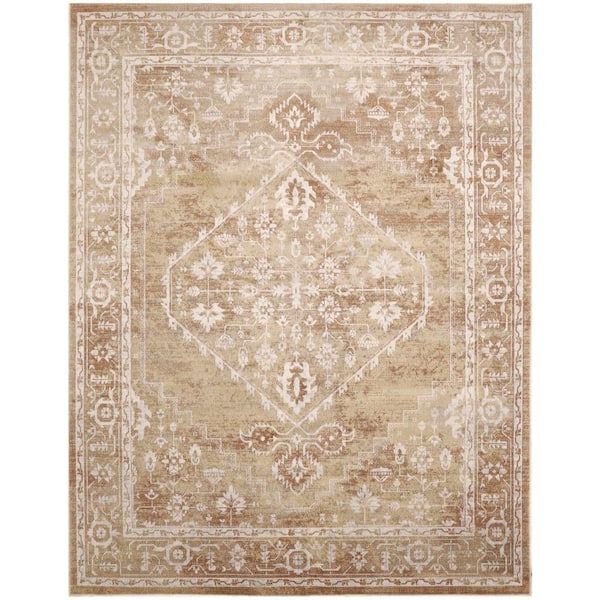 Astra Machine Washable Rust Multicolor 9 ft. x 12 ft. Center medallion Traditional Area Rug
