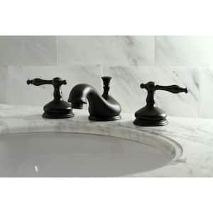 Heritage 8 in. Widespread 2-Handle Bathroom Faucet in Matte Black