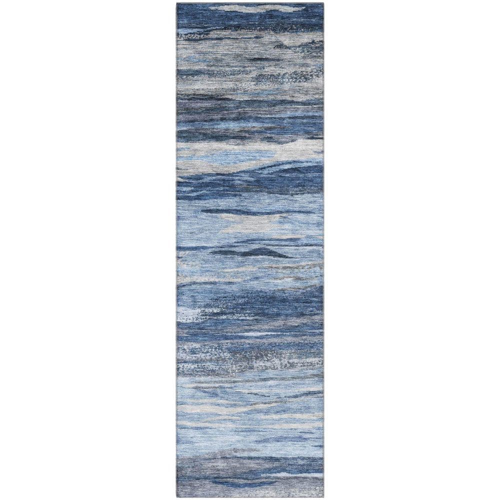 Mayfield Premium Machine Washable Abstract AMF1933 Blue 2 ft. x 7 ft. Runner Rug price history on PriceWatchPro
