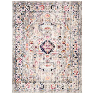 Madison Gray/Blue 9 ft. x 12 ft. Distressed Border Area Rug