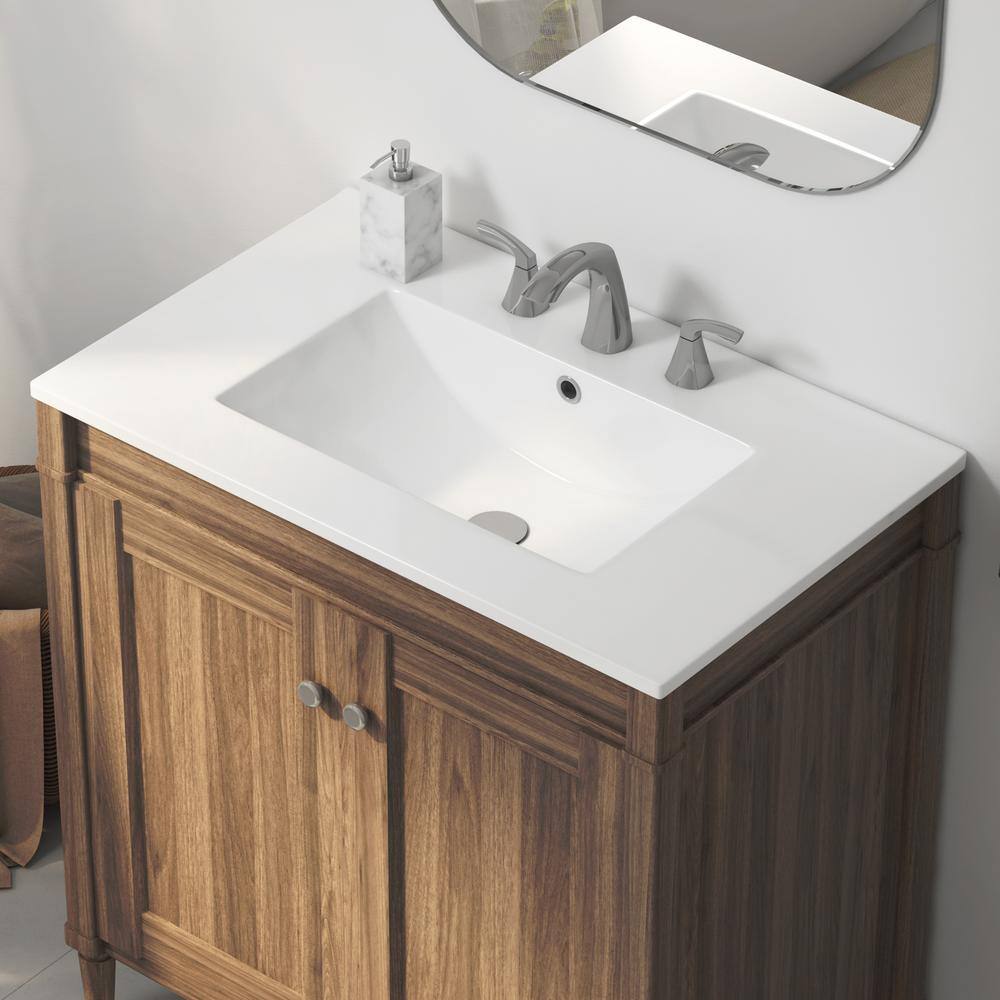 Tucson 30" White Ceramic Rectangular Single Vanity Top Sink