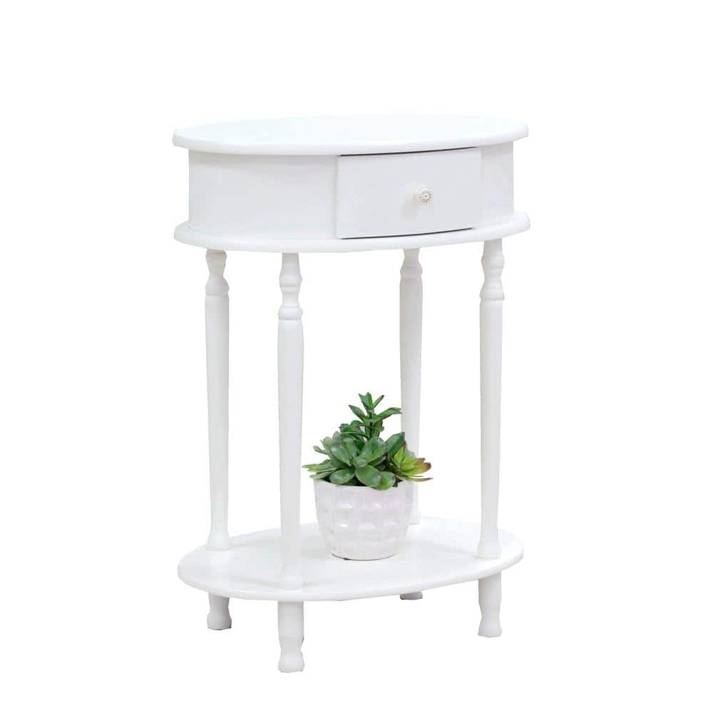 Homecraft Furniture White Oval End Table WH114 - The Home Depot