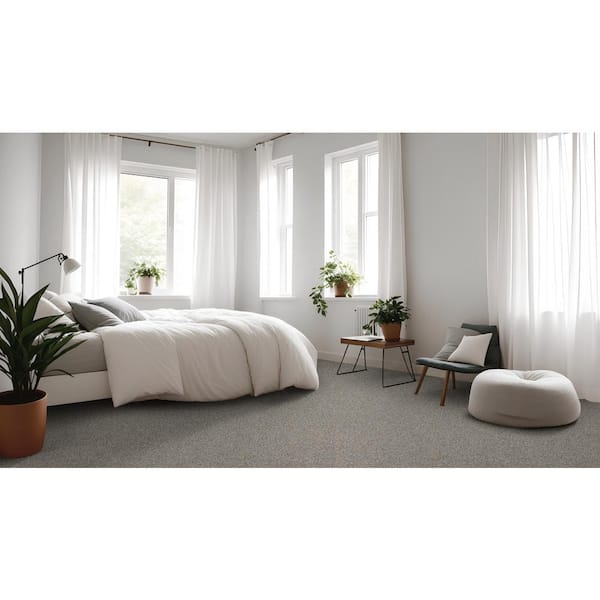 Vacation Thunder Gray 42 oz. SD High Performance Polyester Texture Carpet - Installation Required