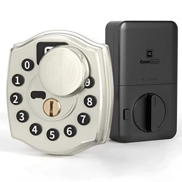 4 in 1 Aluminum Smart Lock Deadbolt with App Biometric, Keyless Entry Door Lock with Keypad, IP65, in Silver