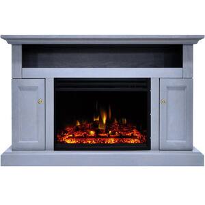 Sorrento 47 in. Electric Fireplace Heater Mantel in Blue
