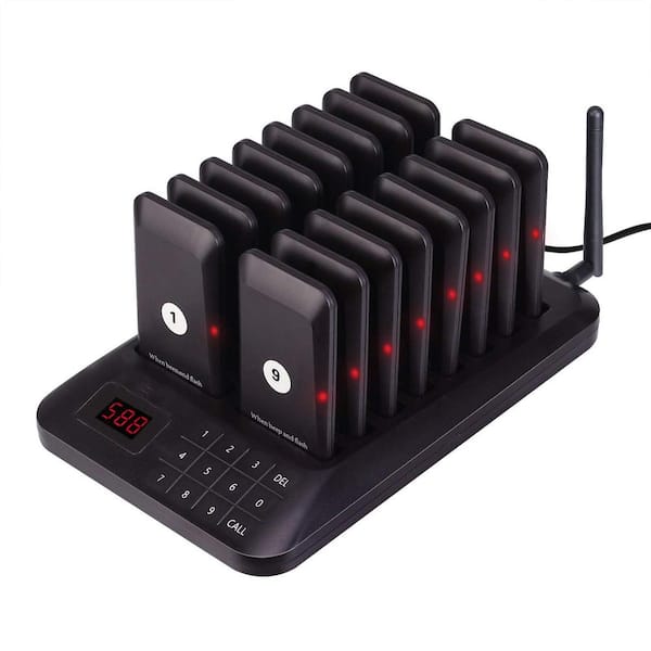 phyfalip 16-Long Range Wireless Flash and Beepers for Fast Food Restaurant Bars Food Court Customers Pager No Vibration Mode