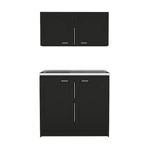 39.30 in. W x 20.40 in. D x 30.8 in. H 2-piece Rectangle Cabinet Set in Black Wengue Cabinet Color Sample